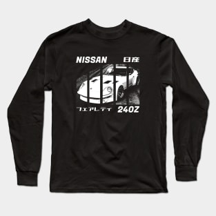NISSAN DATSUN 240Z FAIRLADY Black 'N White 3 (Black Version) Long Sleeve T-Shirt